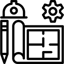 Civil works and contracting support icon